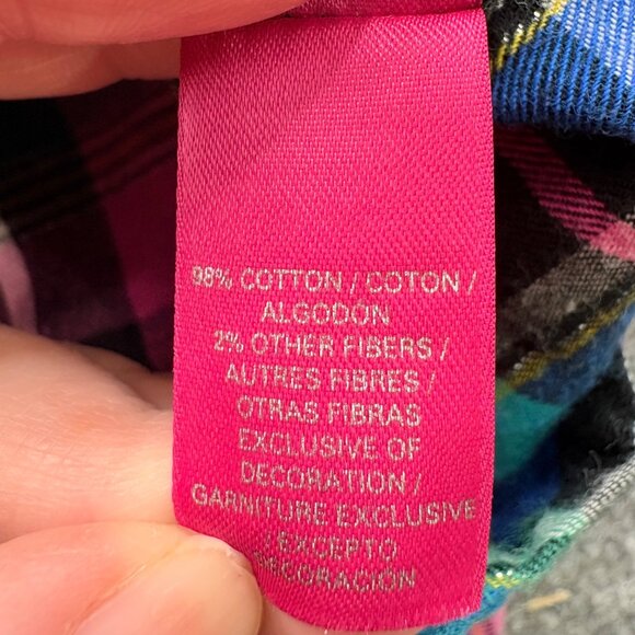 Victorias Secret Top Womens M Plaid Light Flannel Nightshirt Pocket Drawstring - Picture 7 of 15